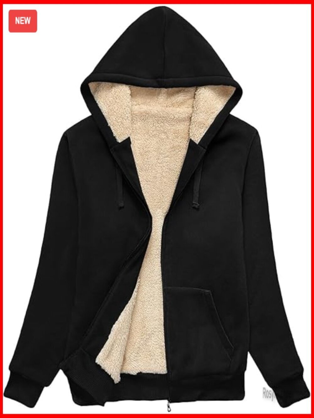 Women's Zip Up Fleece Lined Sherpa Hoodie Jacket Coat Warm Winter Fashion